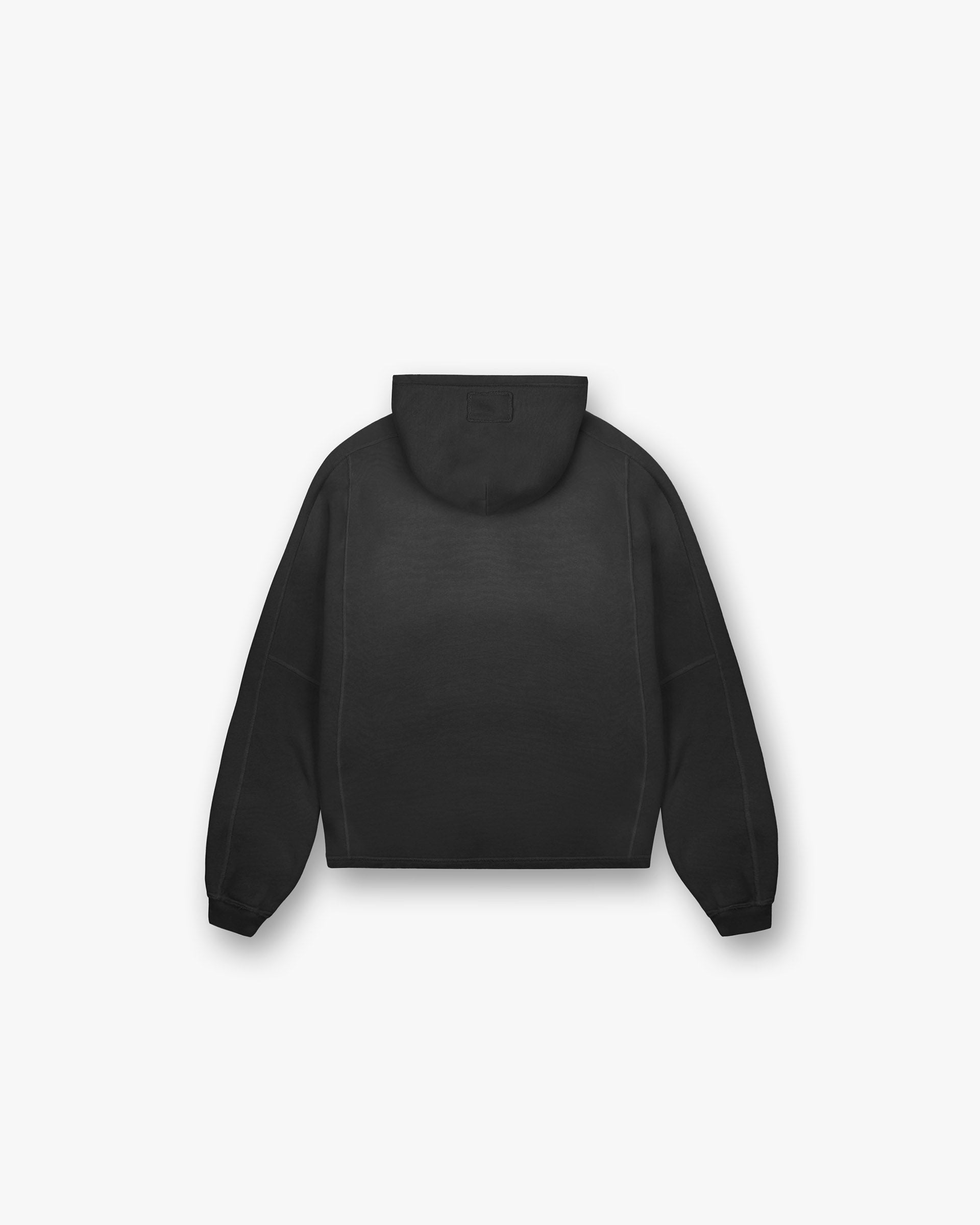Stepped Hem Hoodie - Noir Taché
