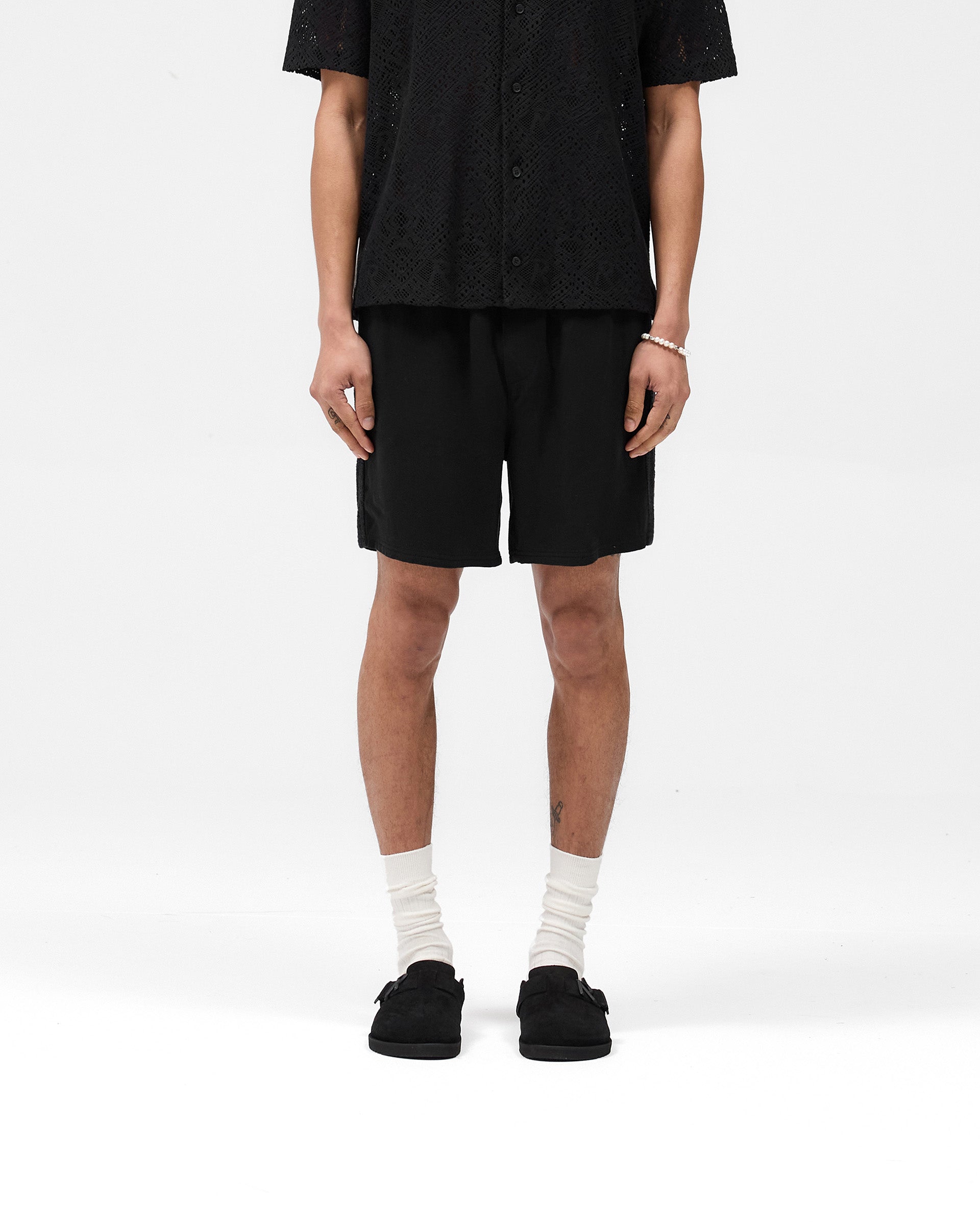 Knitted Panel Short - Noir