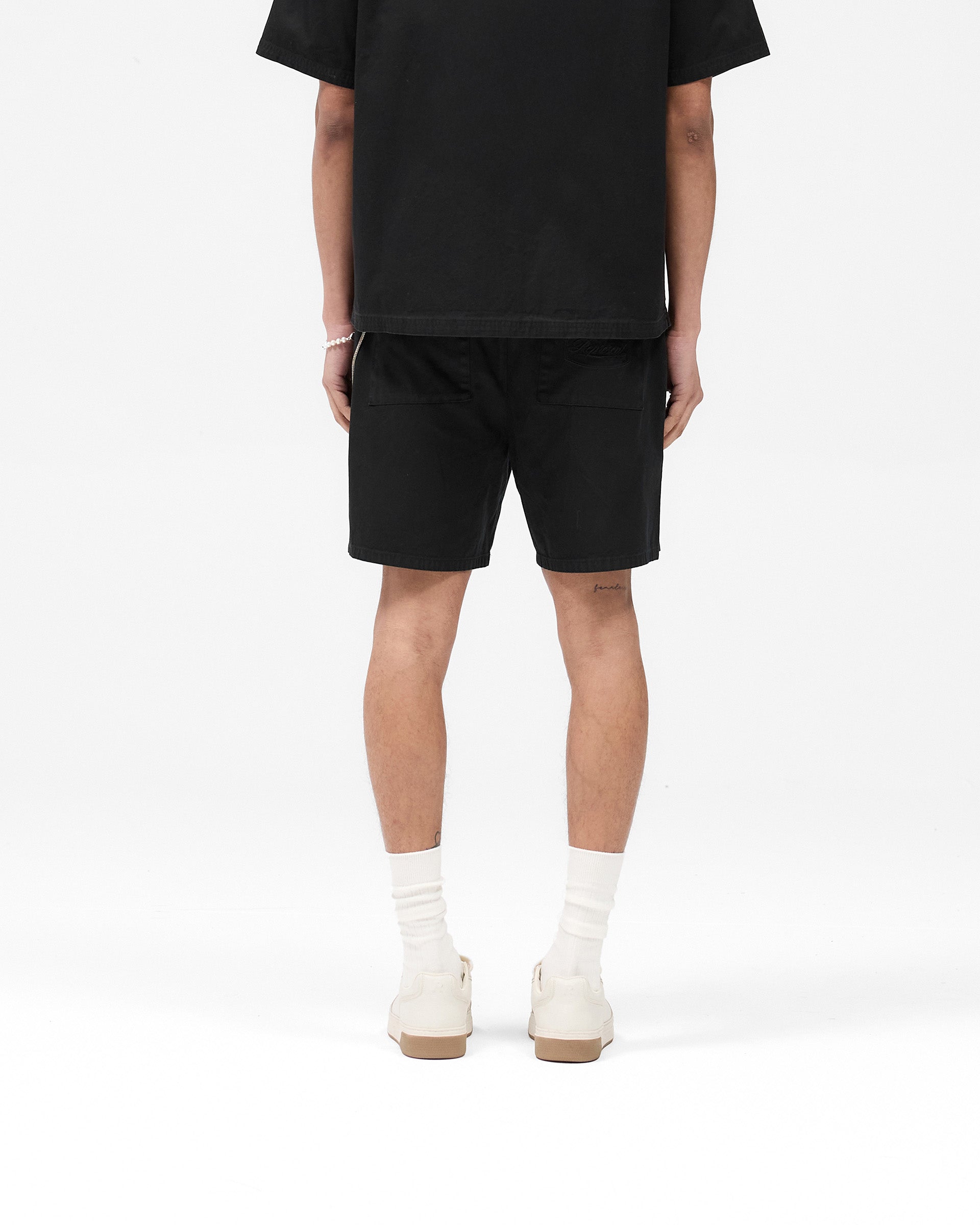 Cotton Tailored Short - Noir Intense