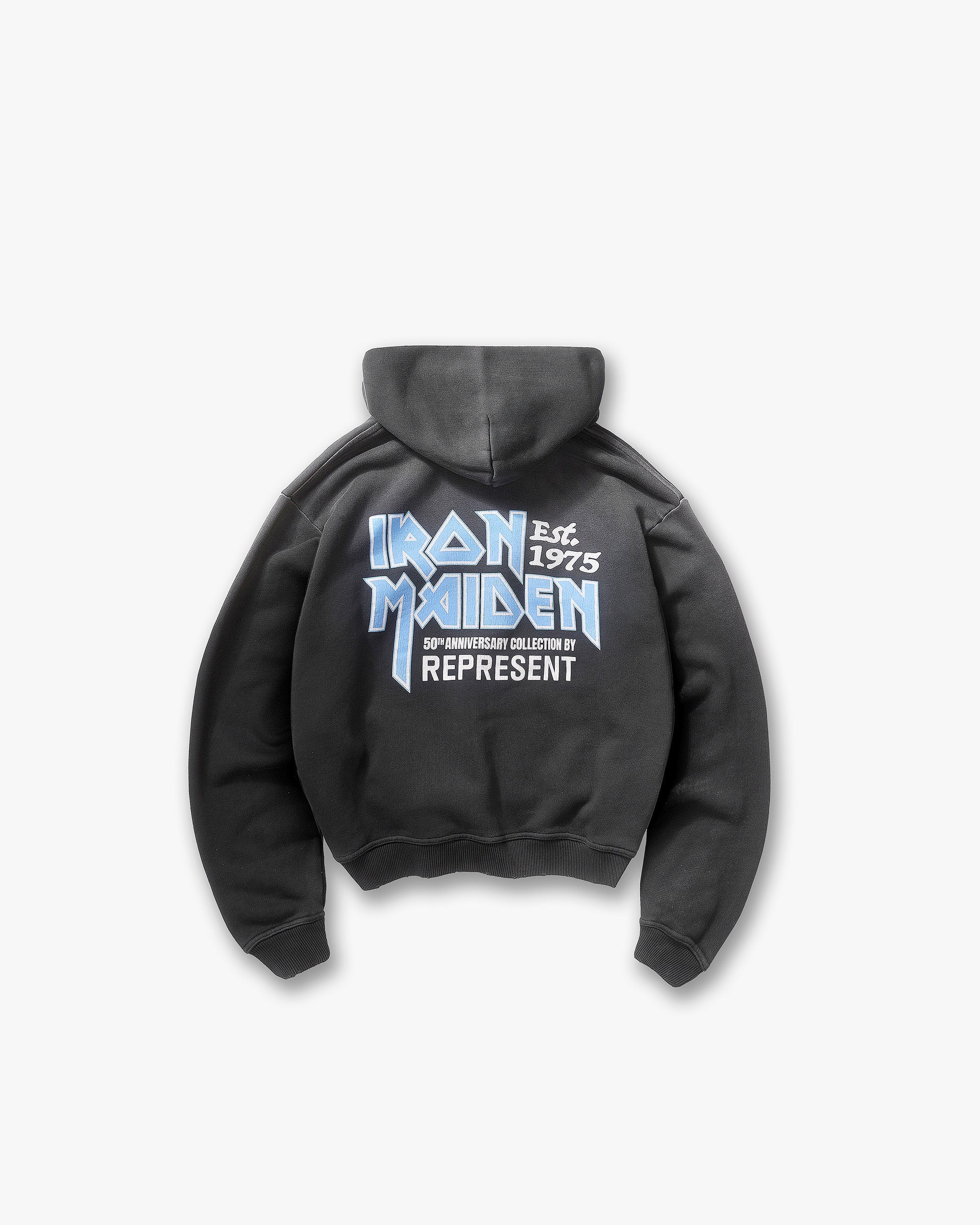 Represent X Iron Maiden Hoodie Anniversaire Zip - Noir Délavé