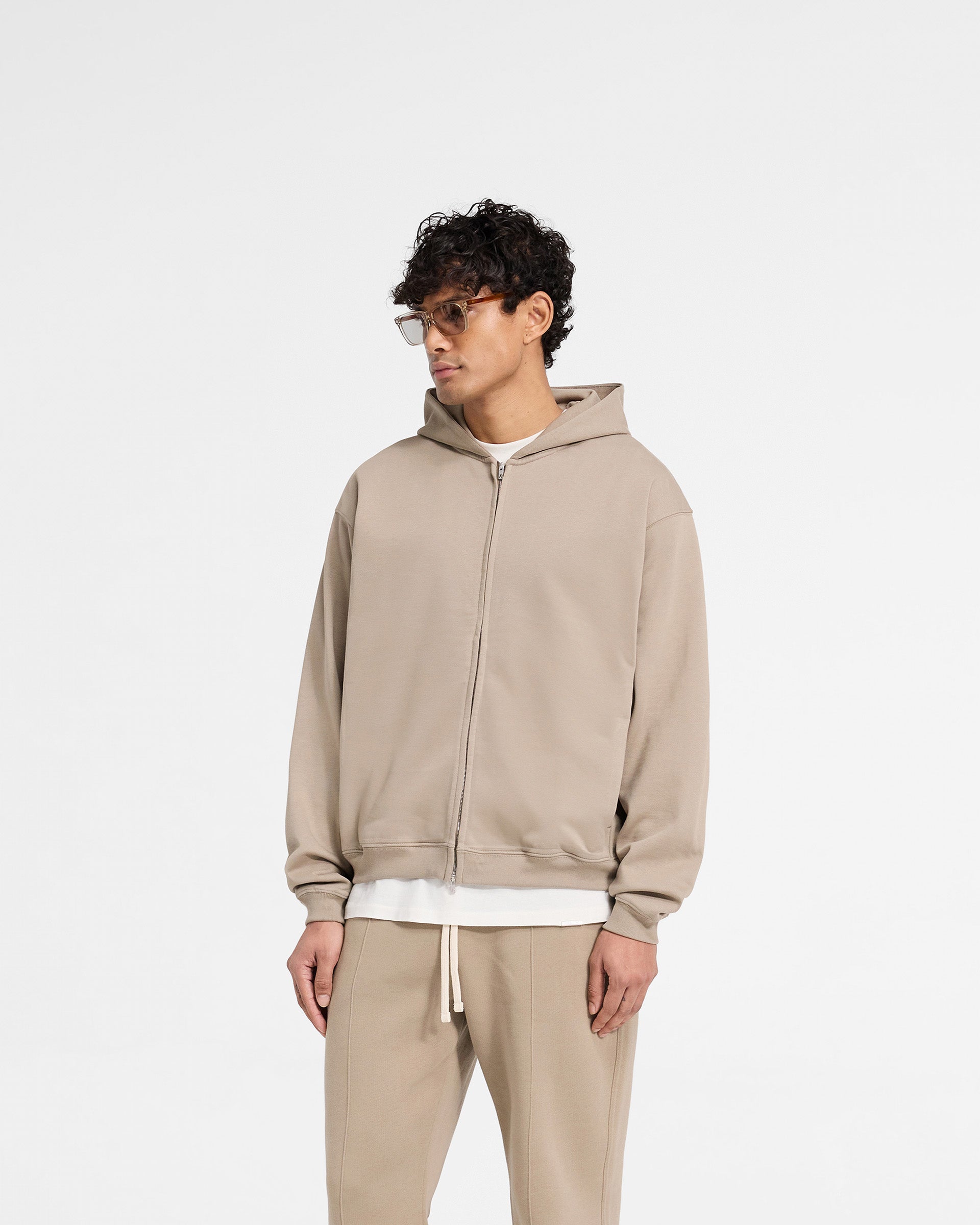 Initial Zip Hoodie - Düne