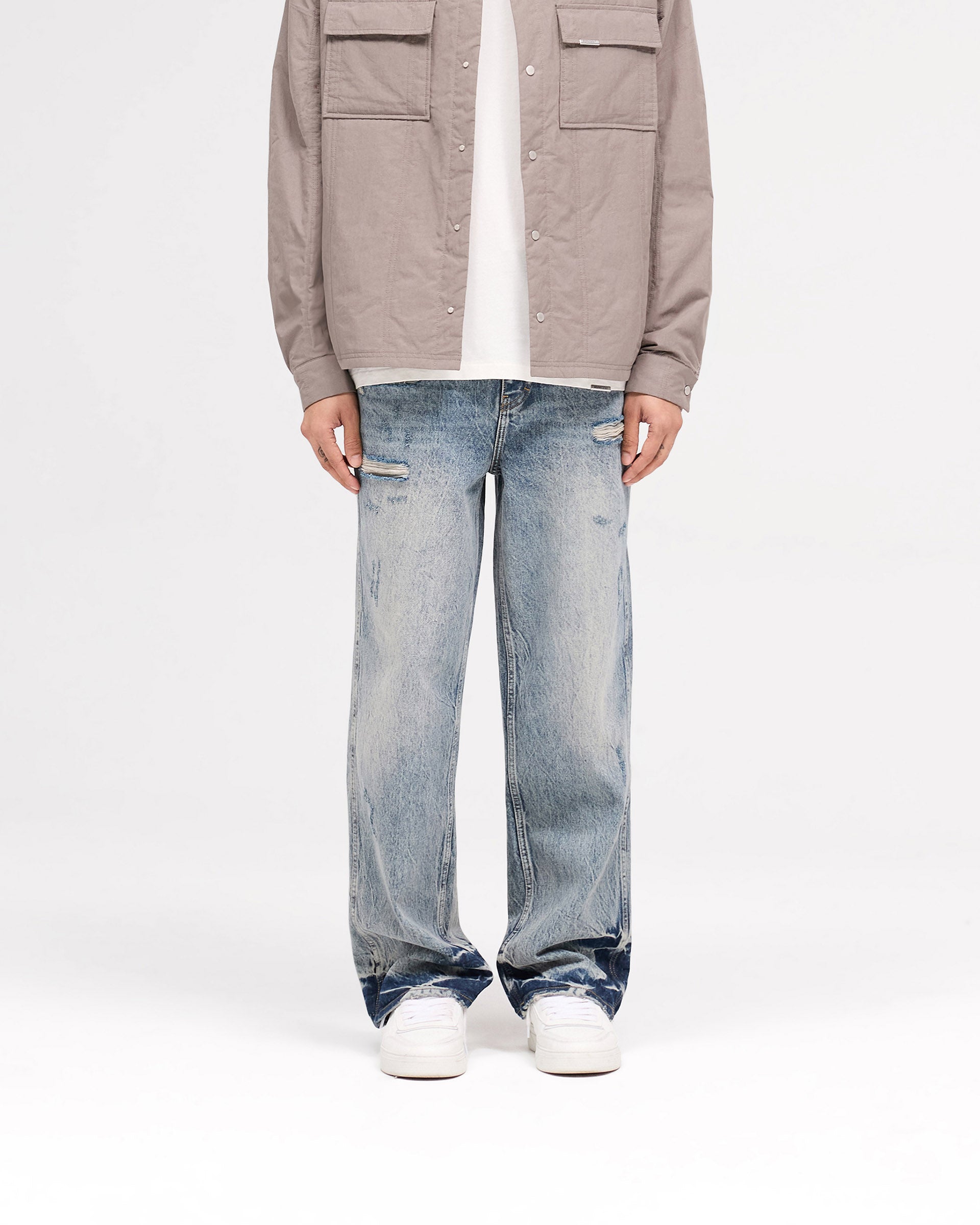 R3 Distressed Baggy Denim - Azul Crema