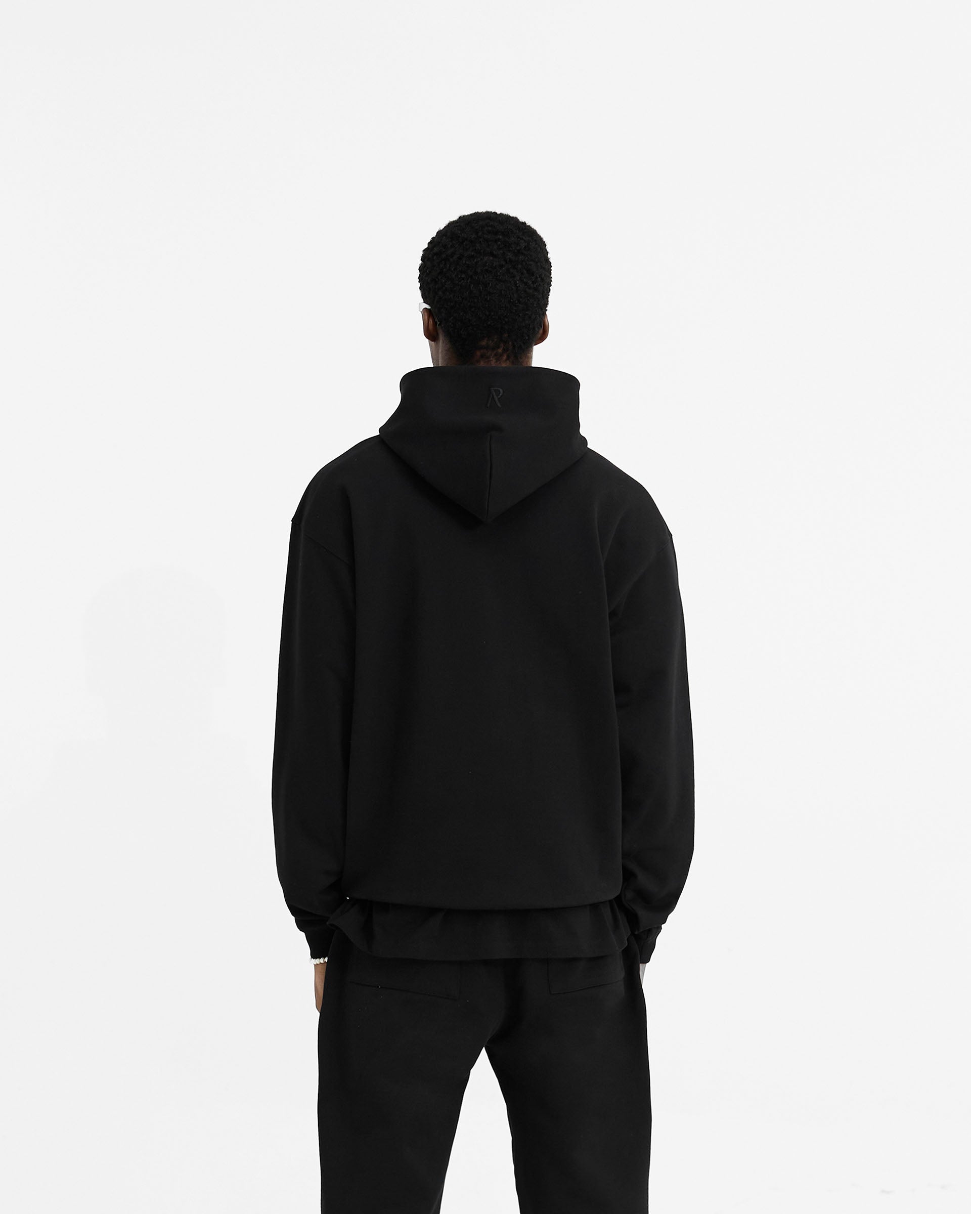 Initial Oversized Hoodie - Schwarz