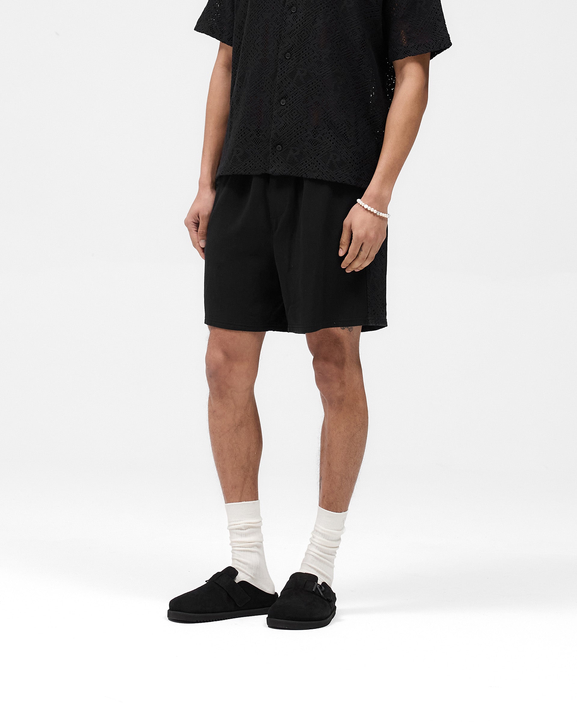 Knitted Panel Short - Noir