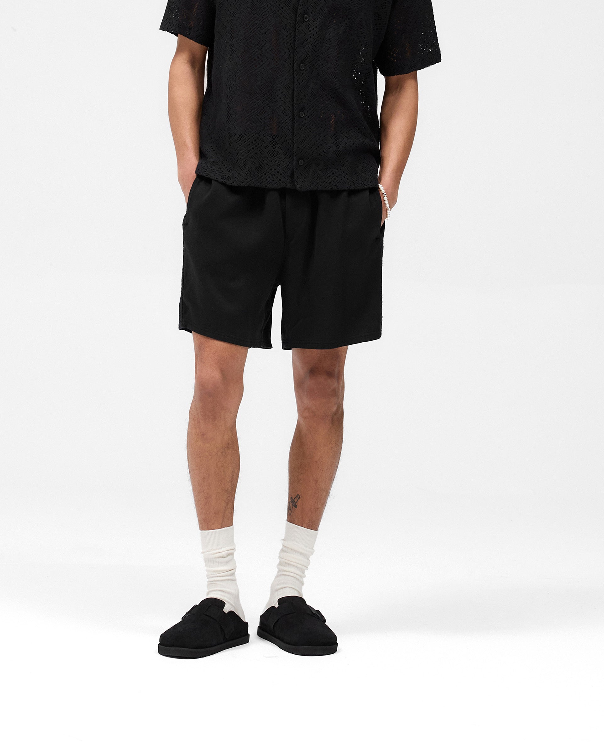Knitted Panel Short - Noir