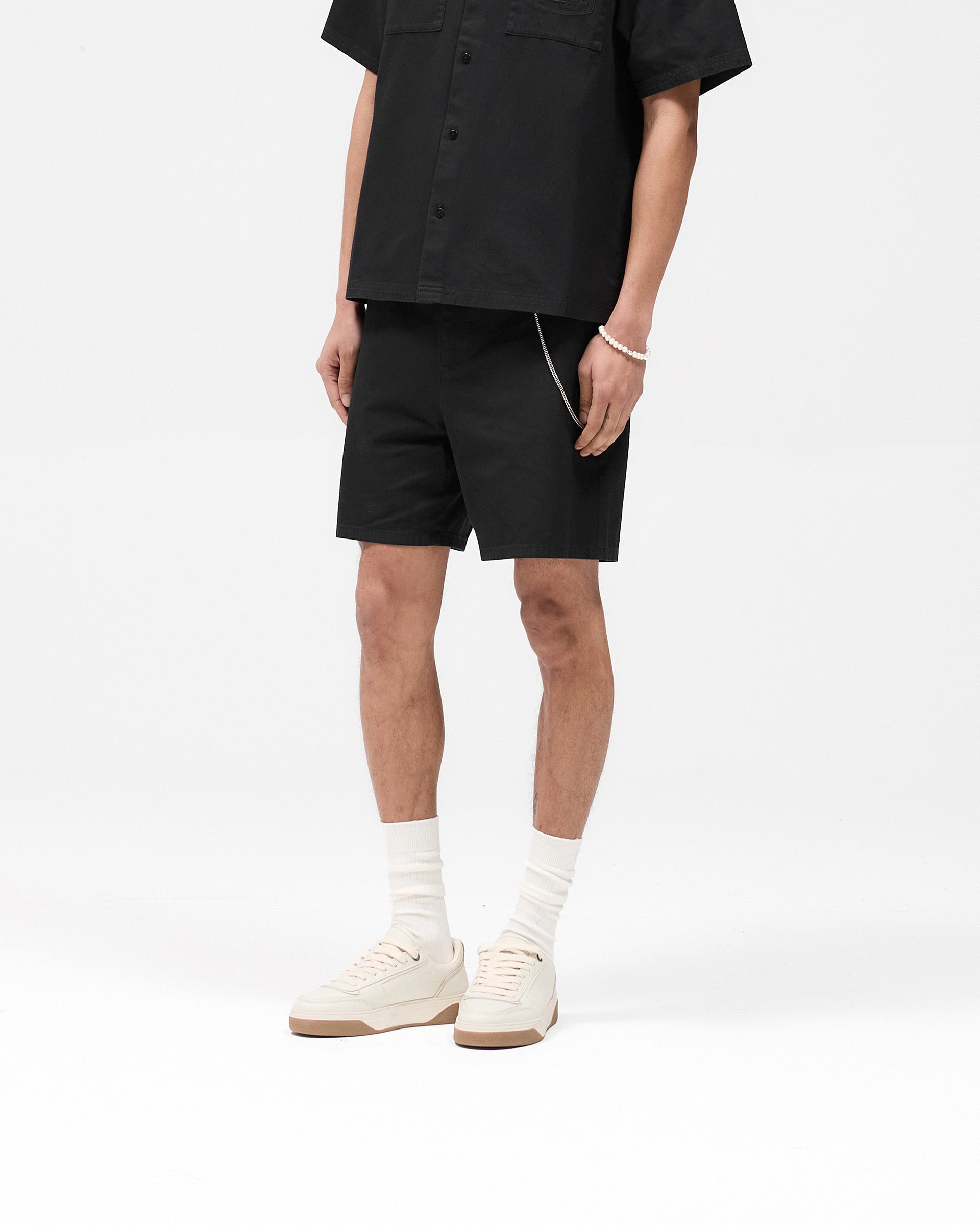 Cotton Tailored Short - Noir Intense