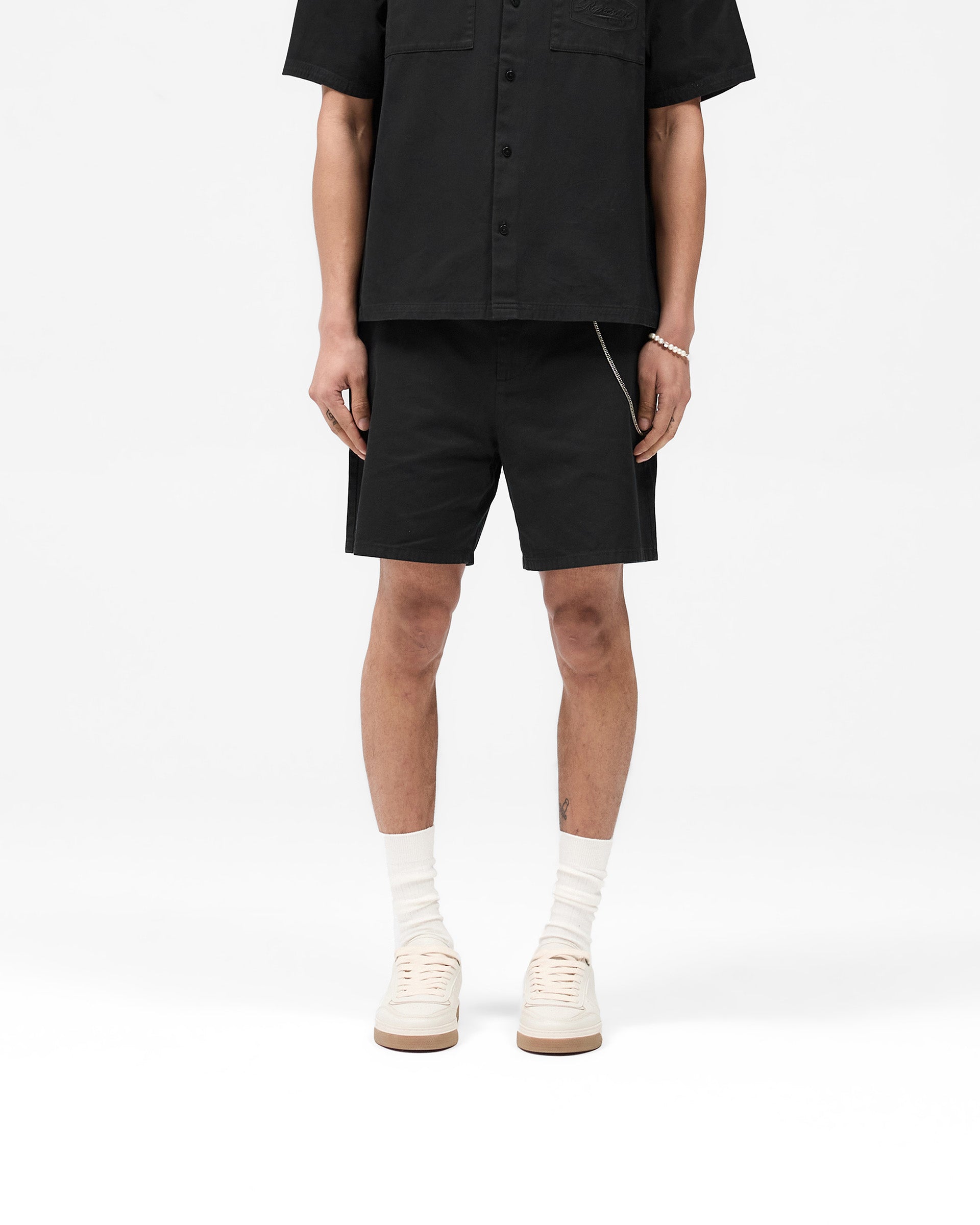 Cotton Tailored Short - Noir Intense