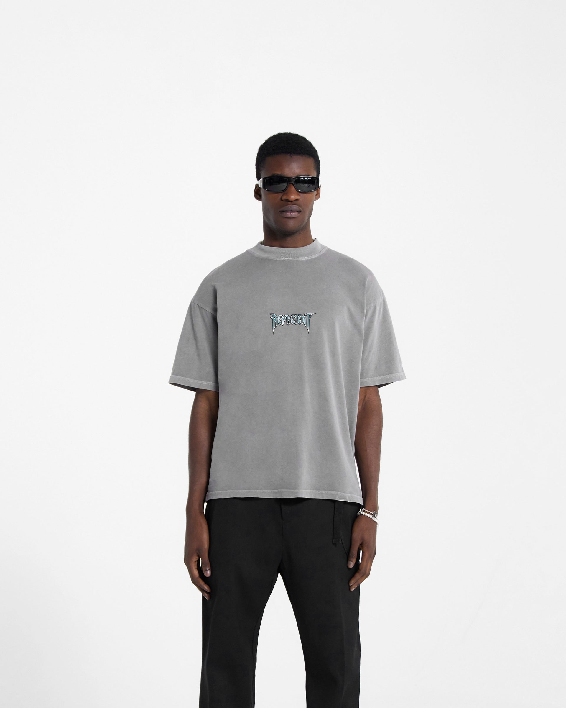 Rock Logo T-Shirt | Ultimate Grey T-Shirts FW23 | Represent Clo