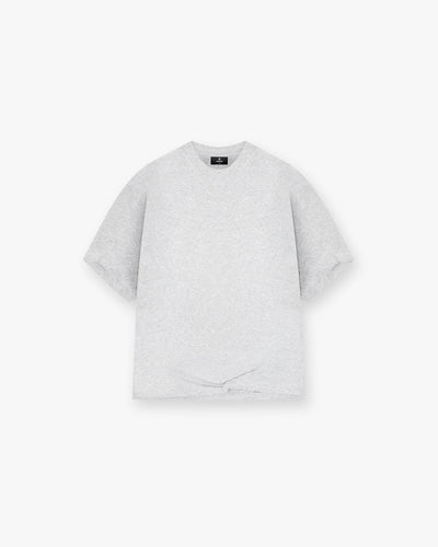 Initial Boxy T-Shirt - Eisgrau Meliert