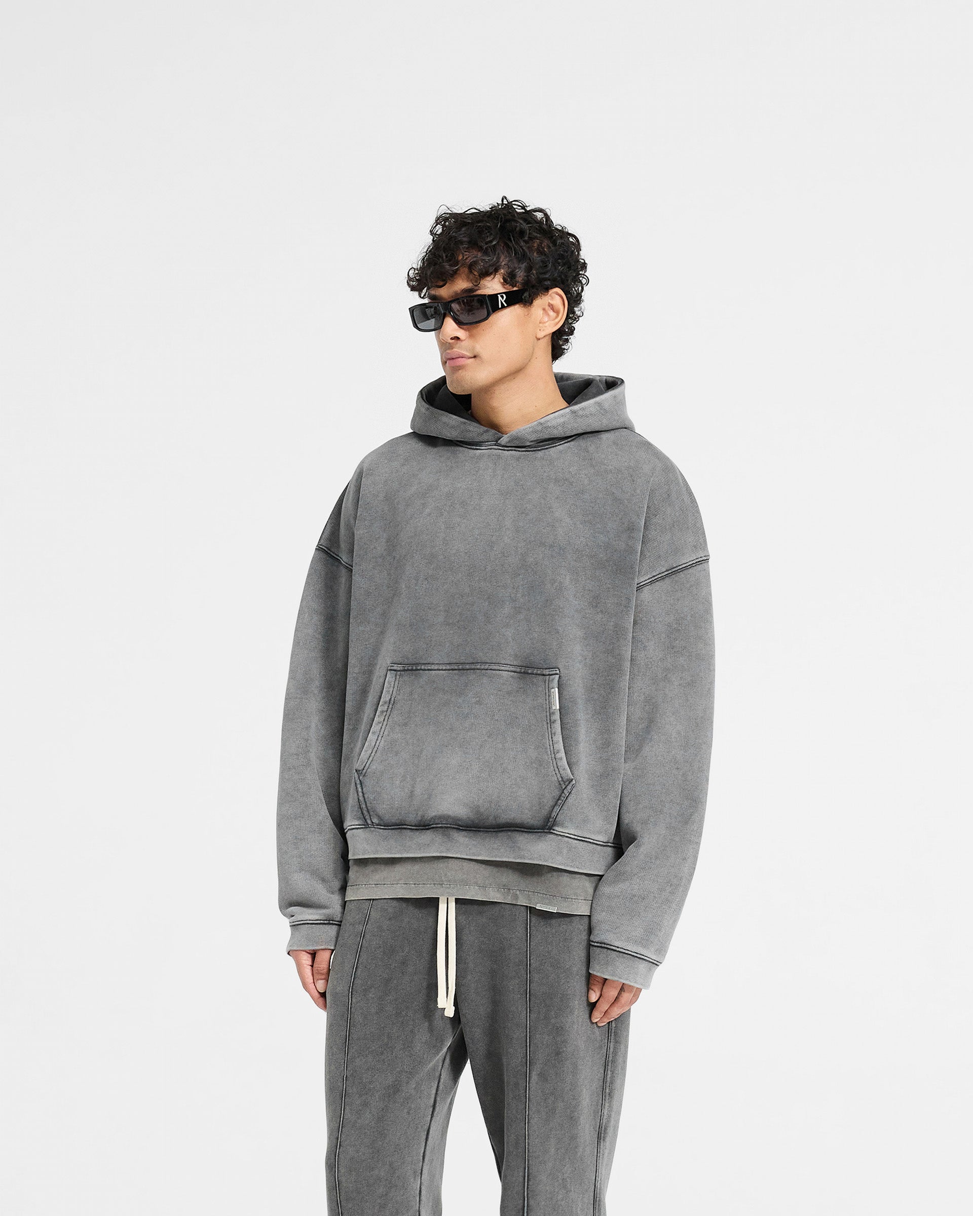 Initial Boxy Hoodie - Gris Vintage