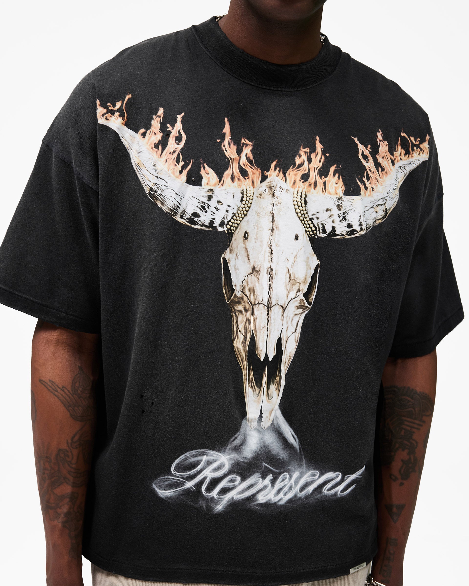 British Cowboys T-Shirt - Stained Black