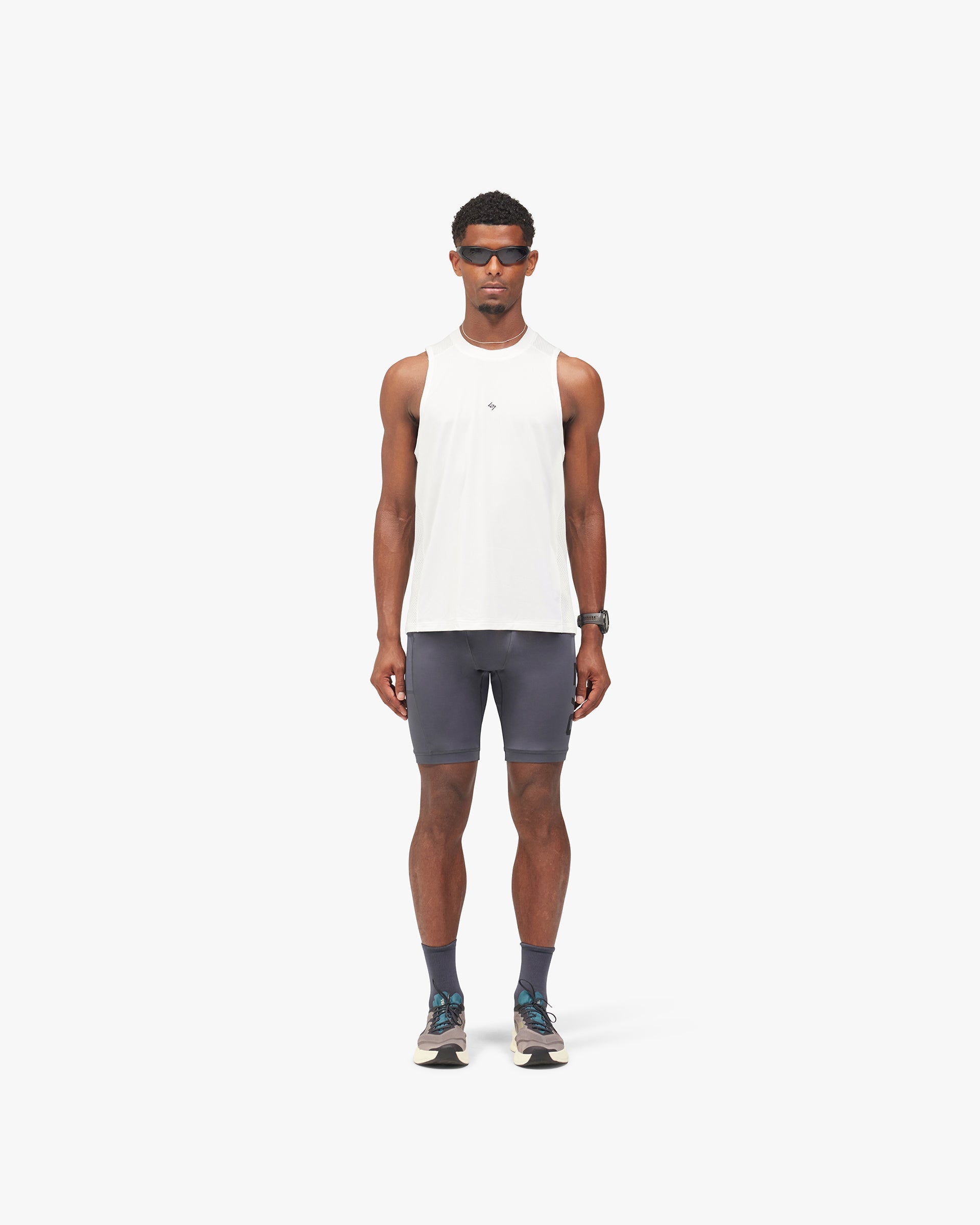 247 Numbers Tank - Flat White