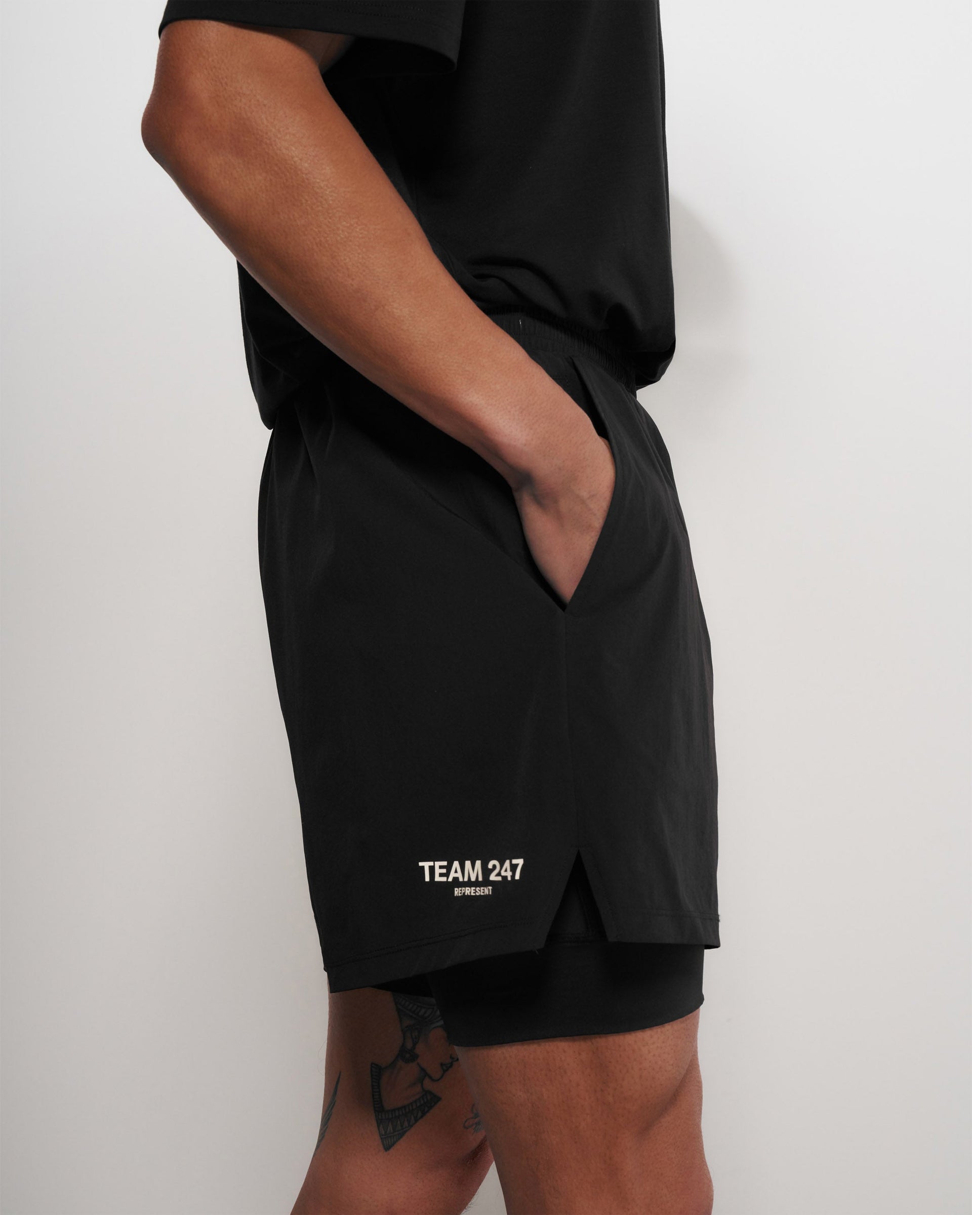 Team 247 2-In-1 Shorts - Negro