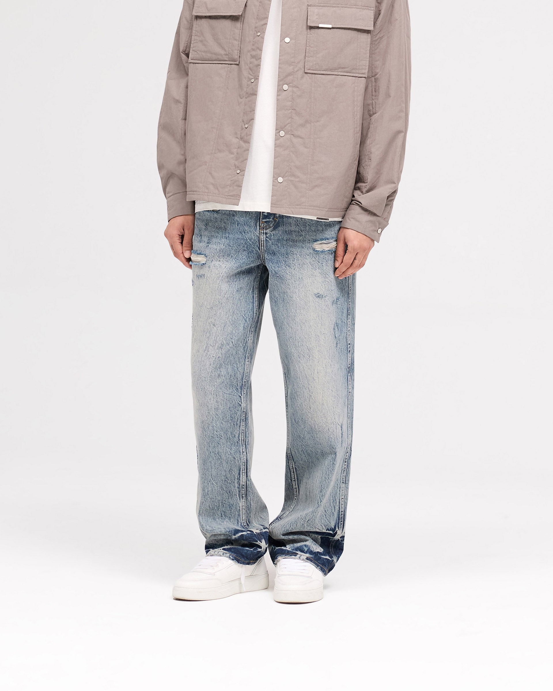 R3 Distressed Baggy Denim - Azul Crema