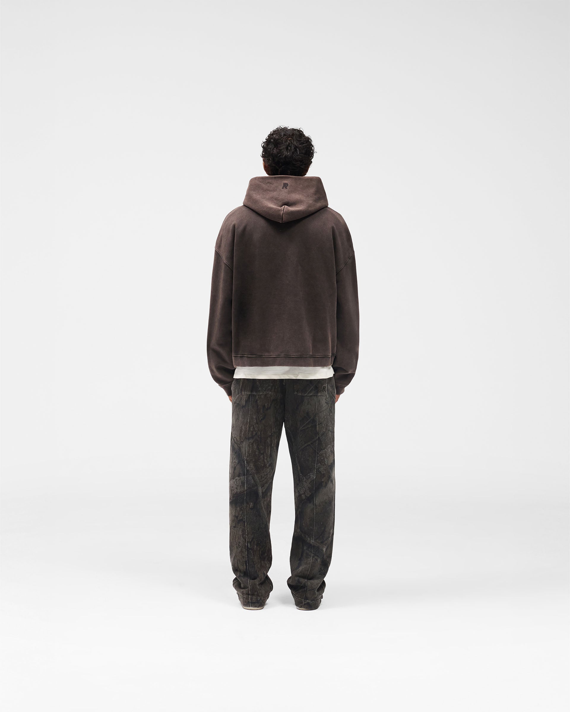 Initial Boxy Hoodie - Coffee