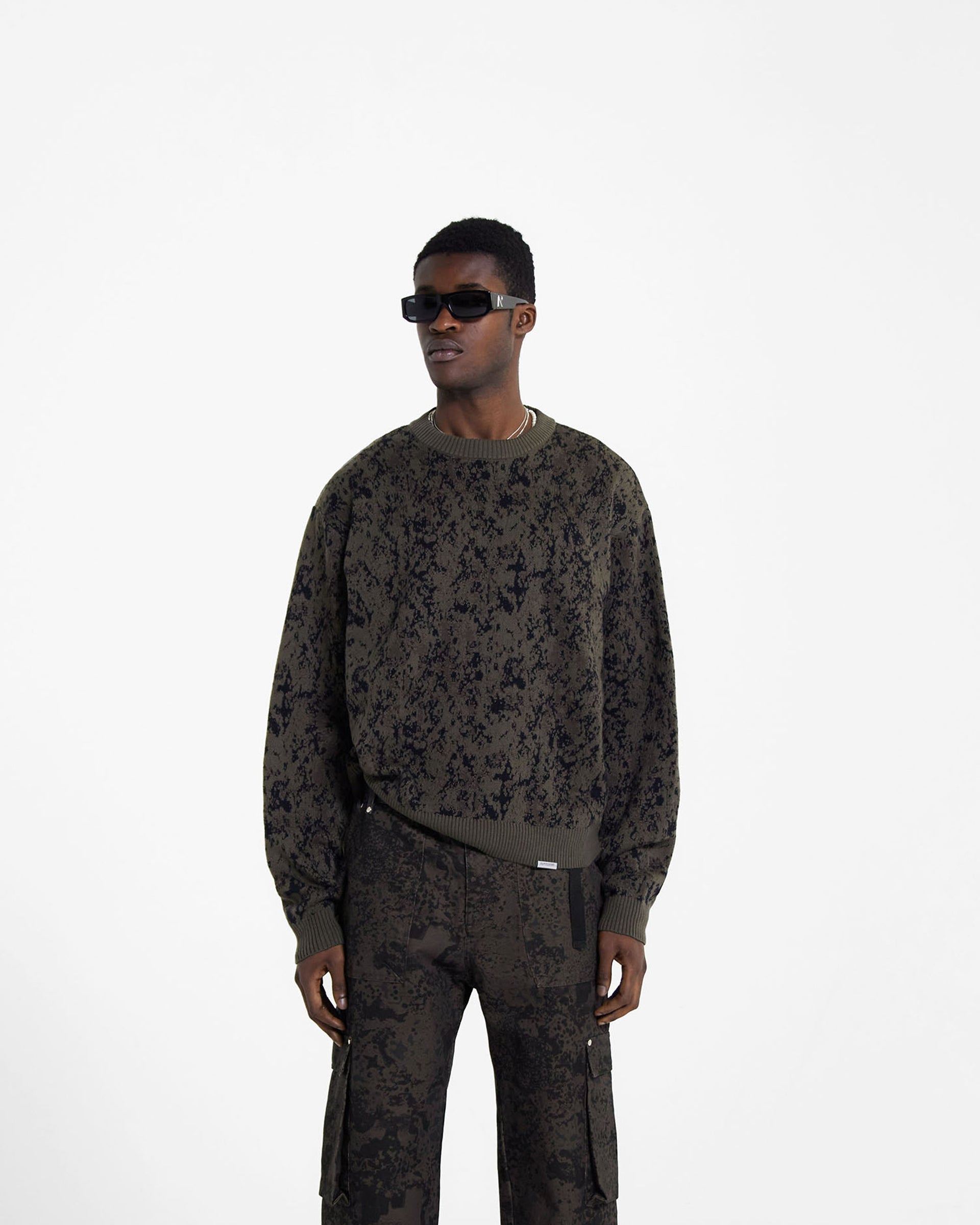 Jacquard Sweater | Camo Knitwear FW23 | Represent Clo