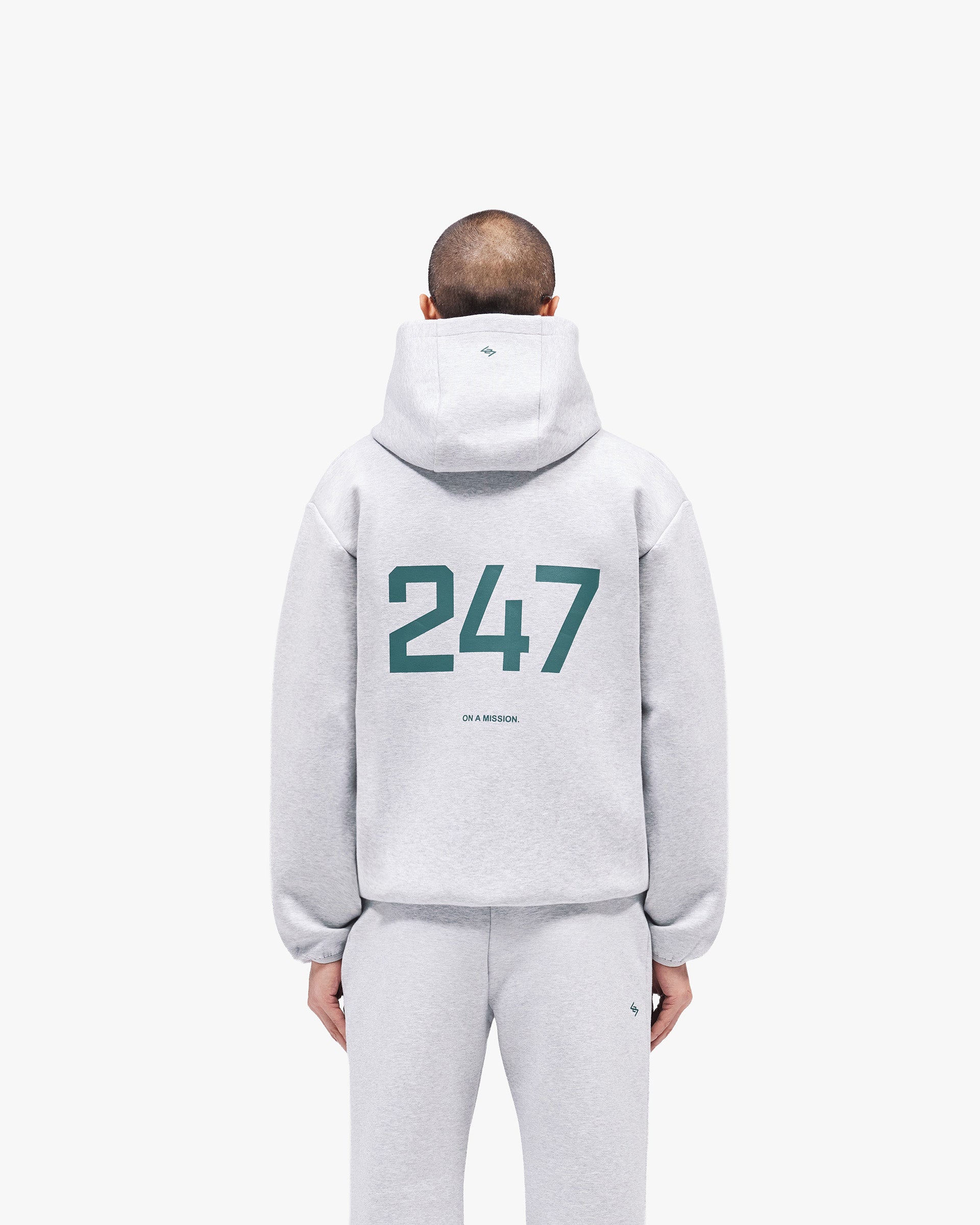 247 Form Zip Hoodie - Grey Marl