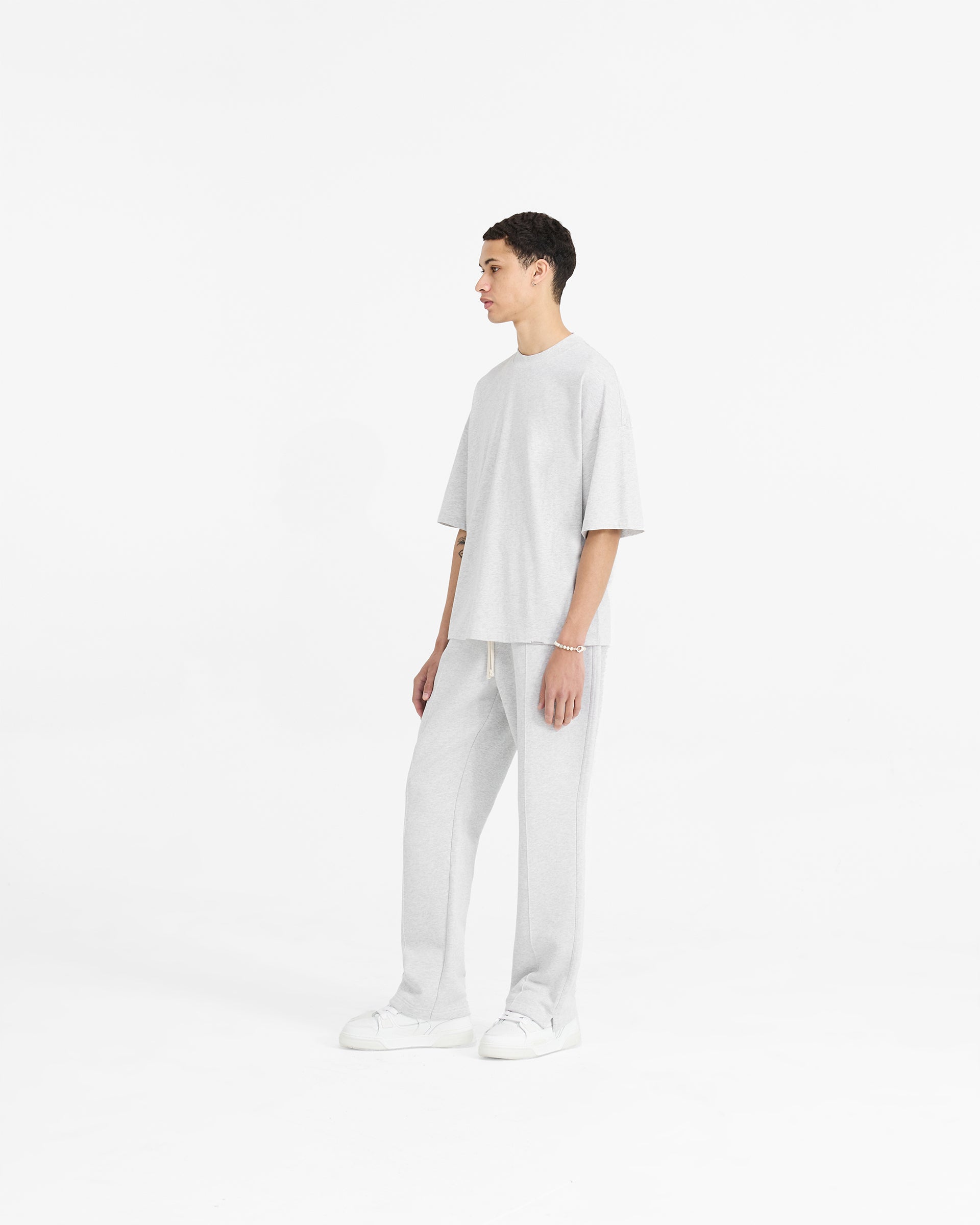 Initial Boxy T-Shirt - Eisgrau Meliert