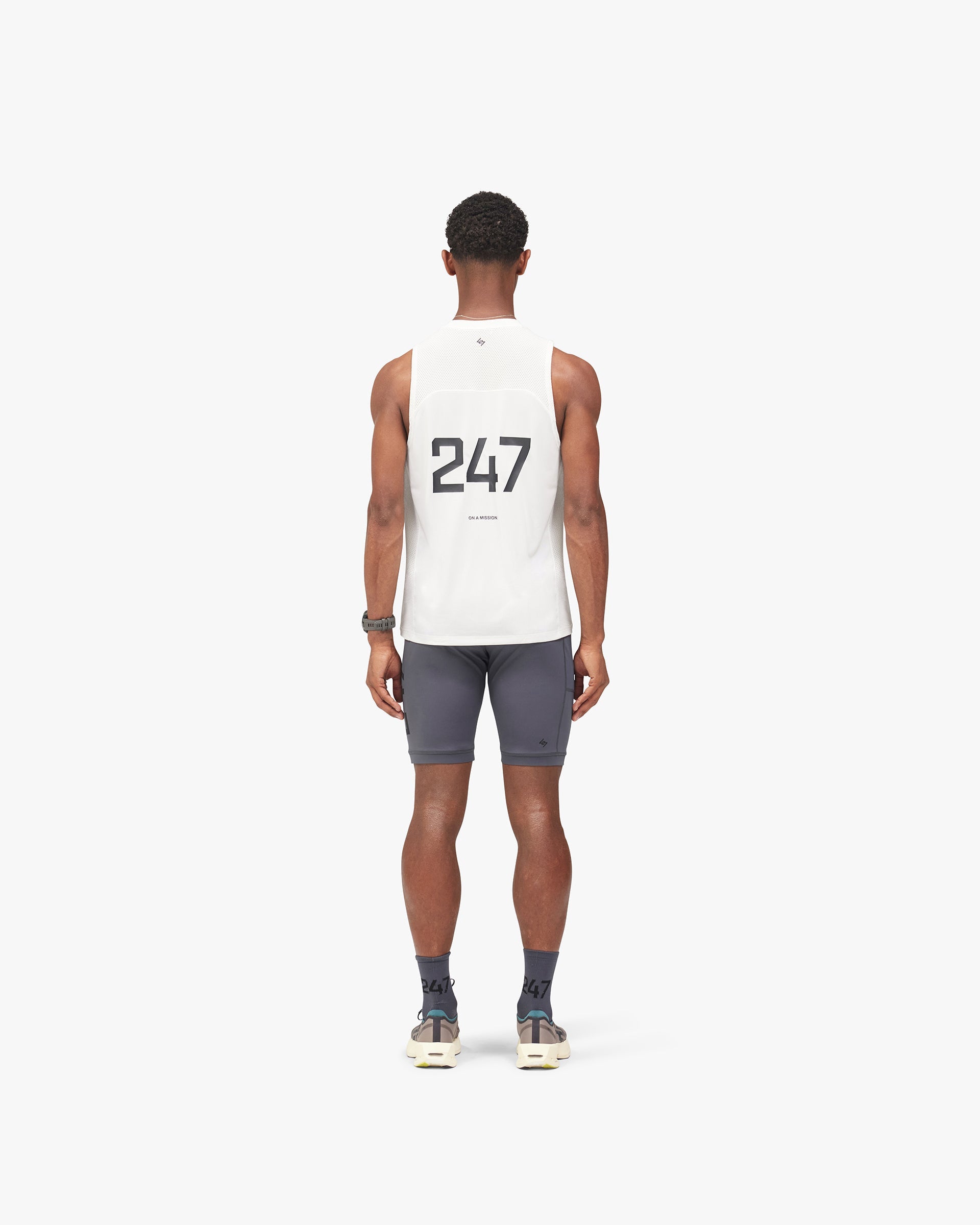 247 Numbers Vest - Flat White