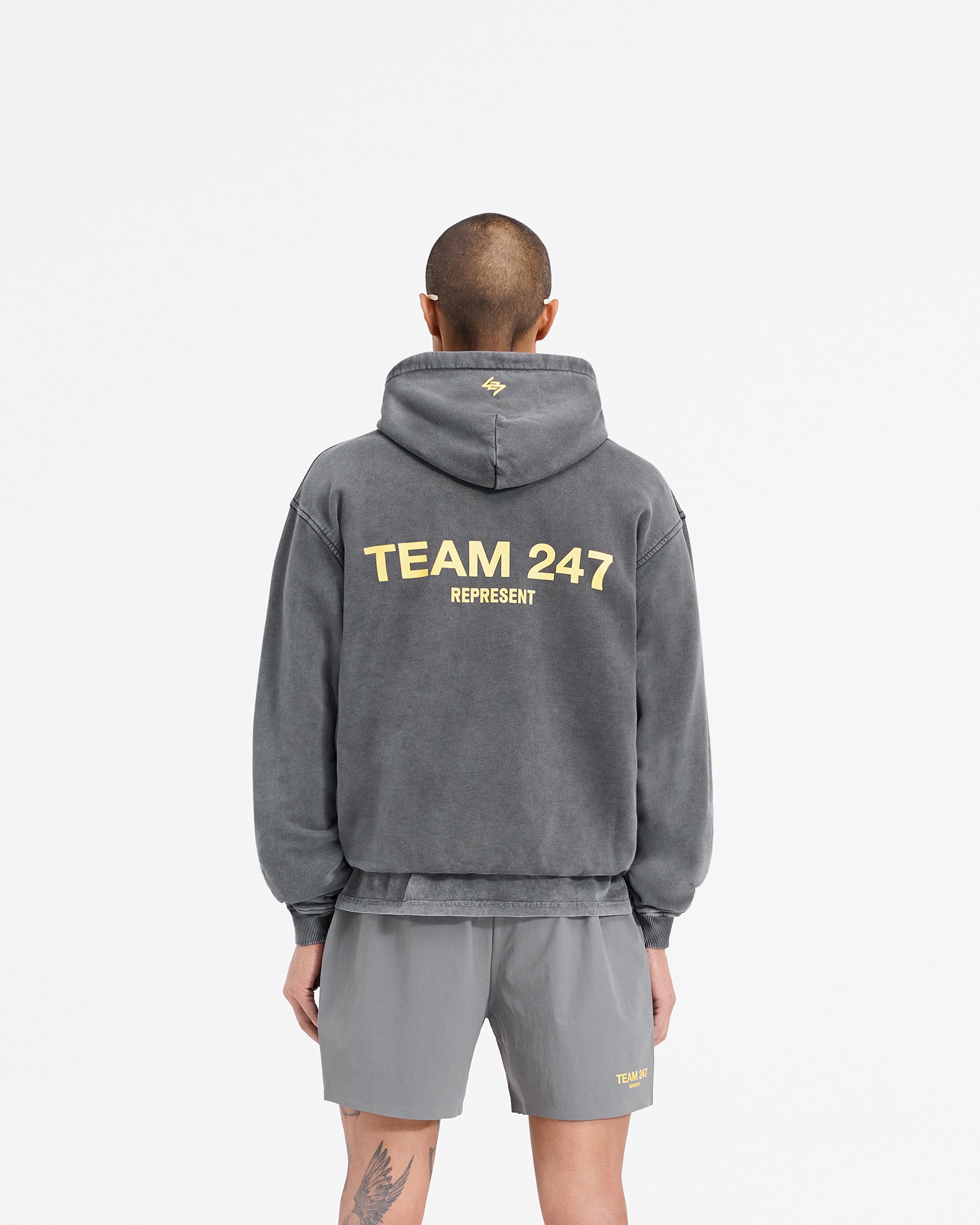 Team 247 Oversized Hoodie - Étain Citron