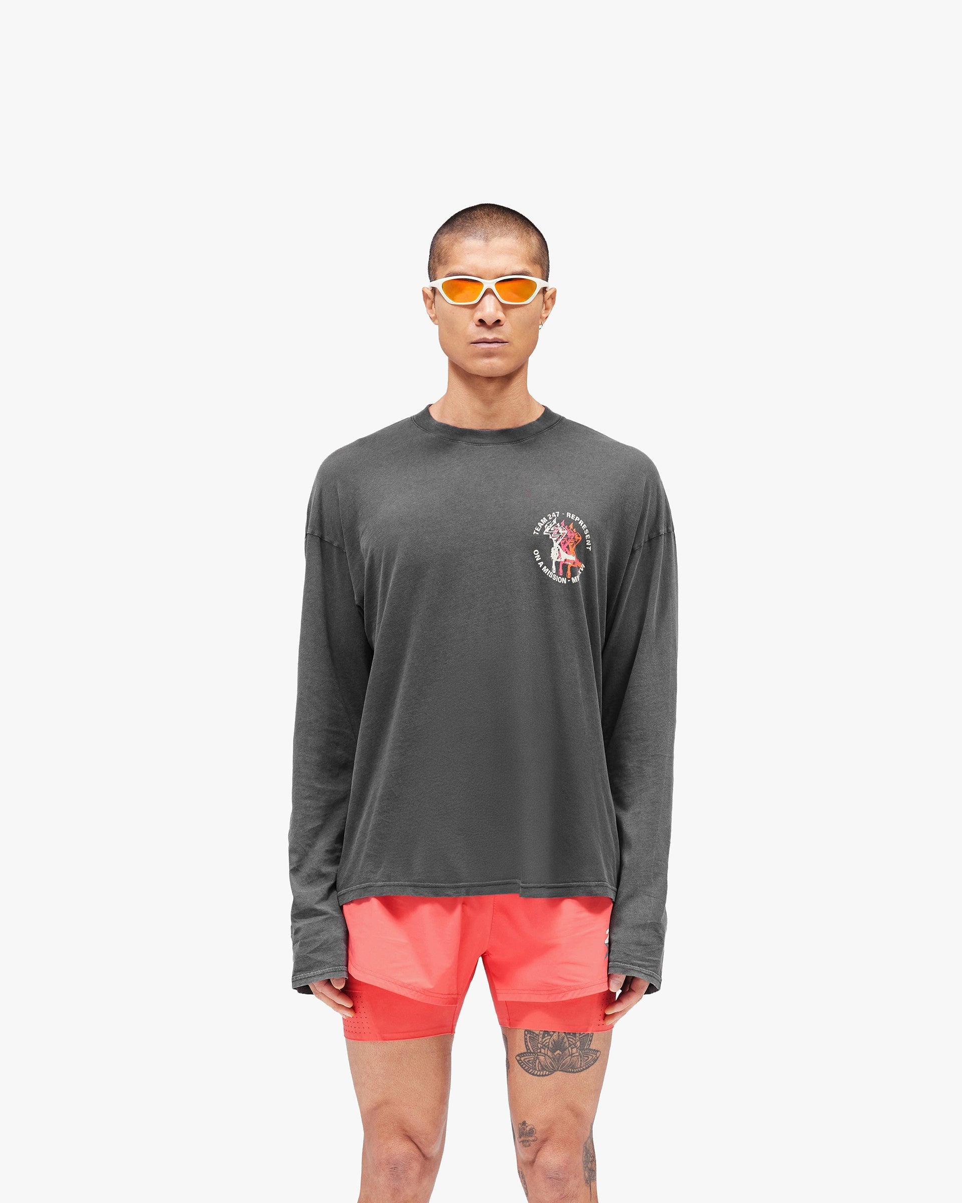 247 Torch Boxy Long Sleeve T-Shirt - Washed Black