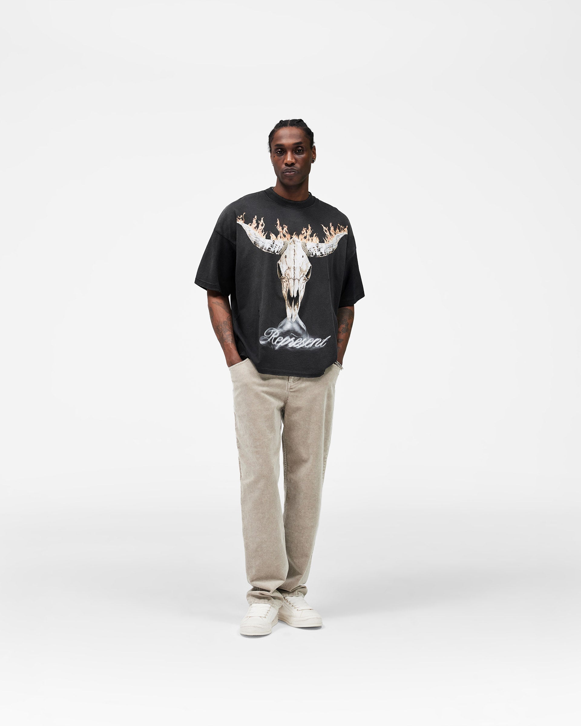 British Cowboys T-Shirt - Stained Black