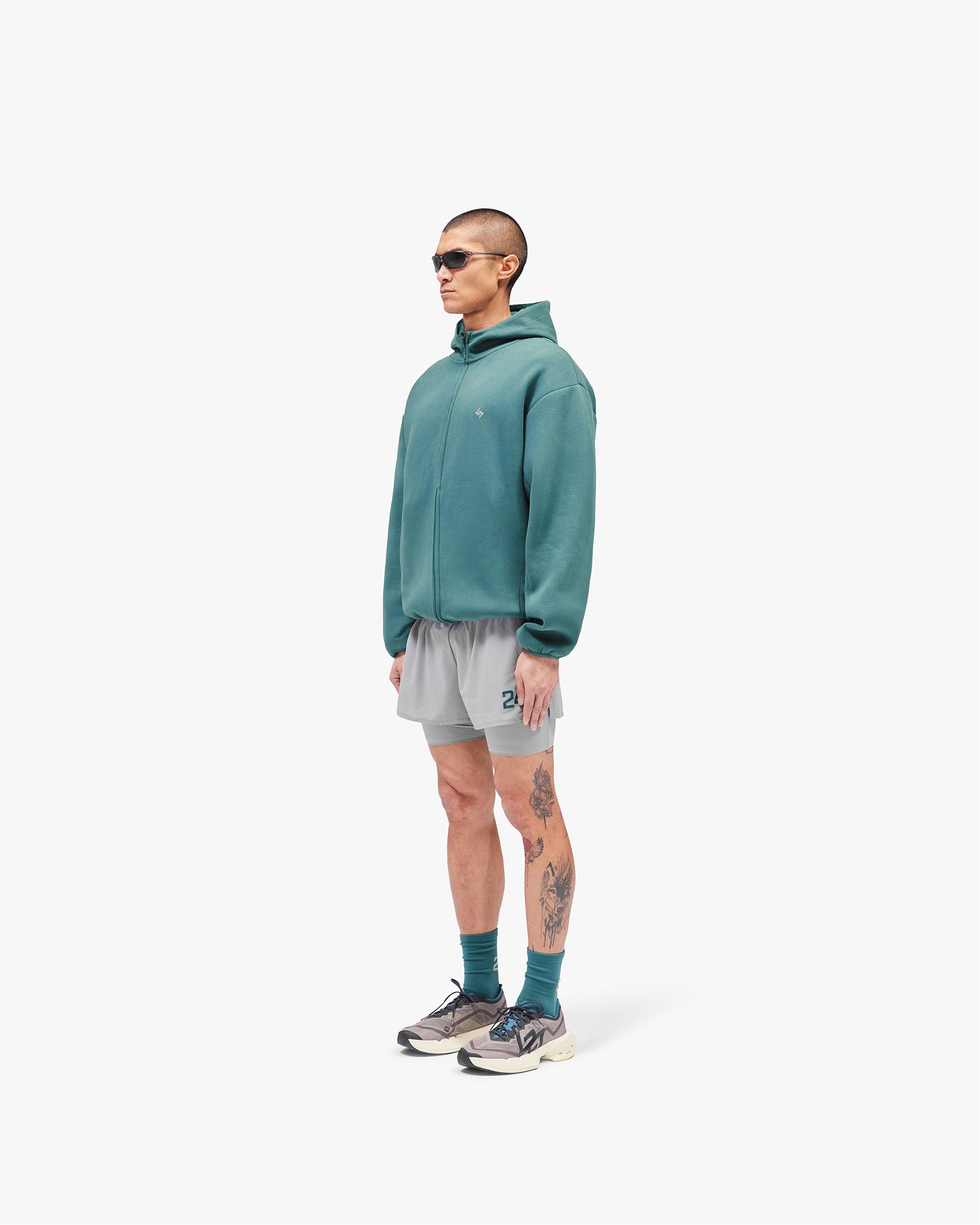 247 Form Zip Hoodie - Teal