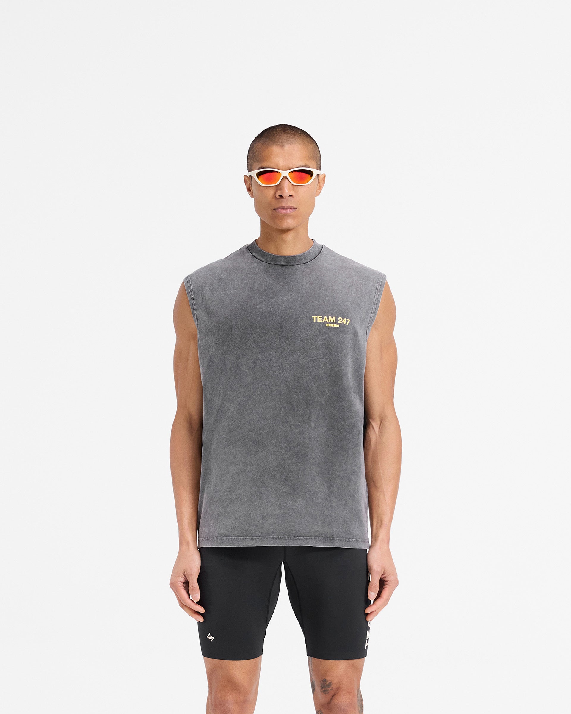 Team 247 Débardeur surdimensionné - Étain Citron