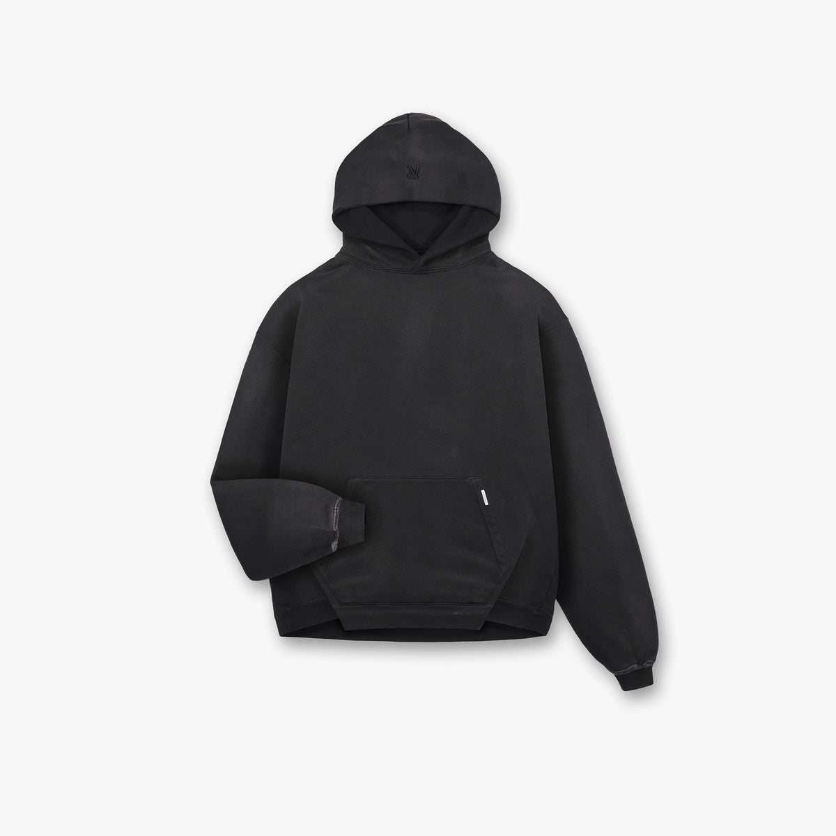 Heavyweight Initial Hoodie | Stained Black | REPRESENT CLO