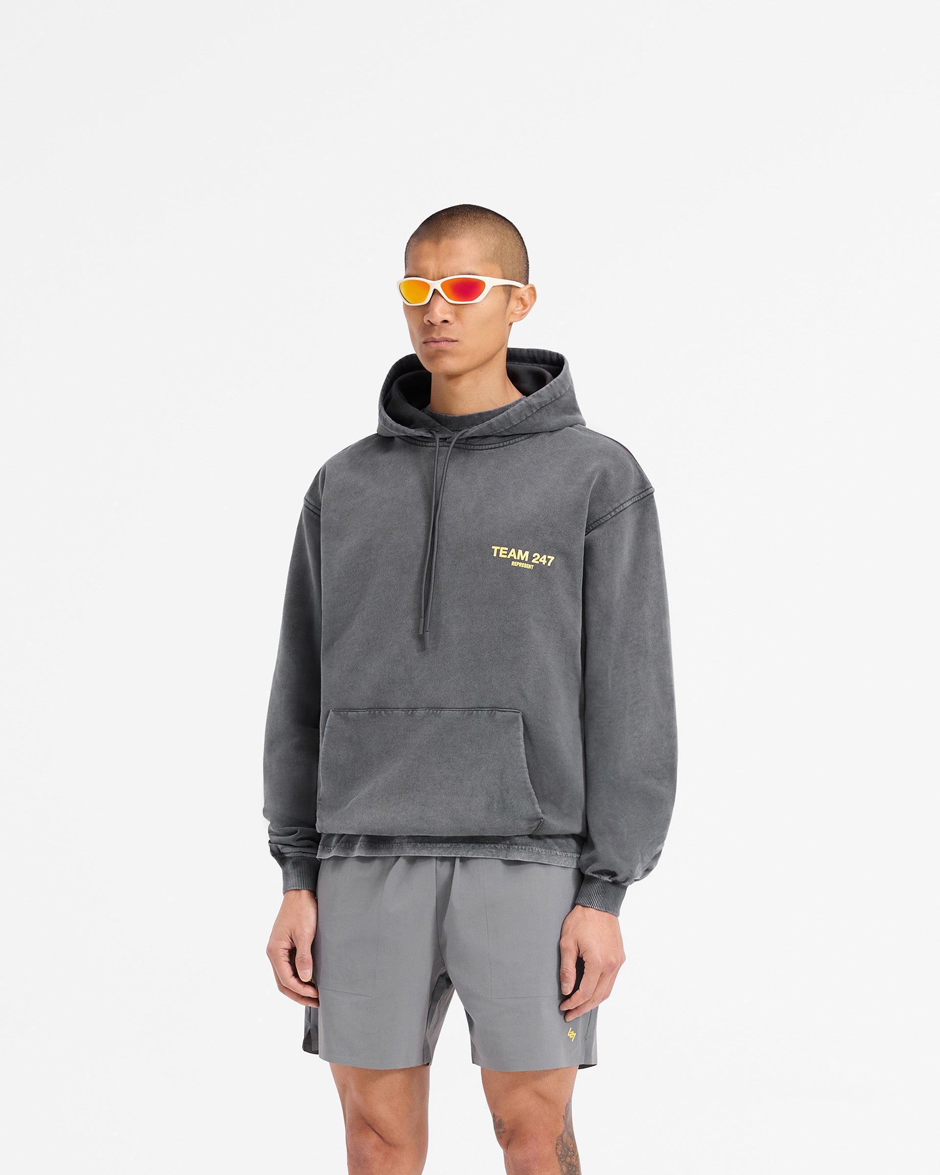 Team 247 Oversized Hoodie - Étain Citron