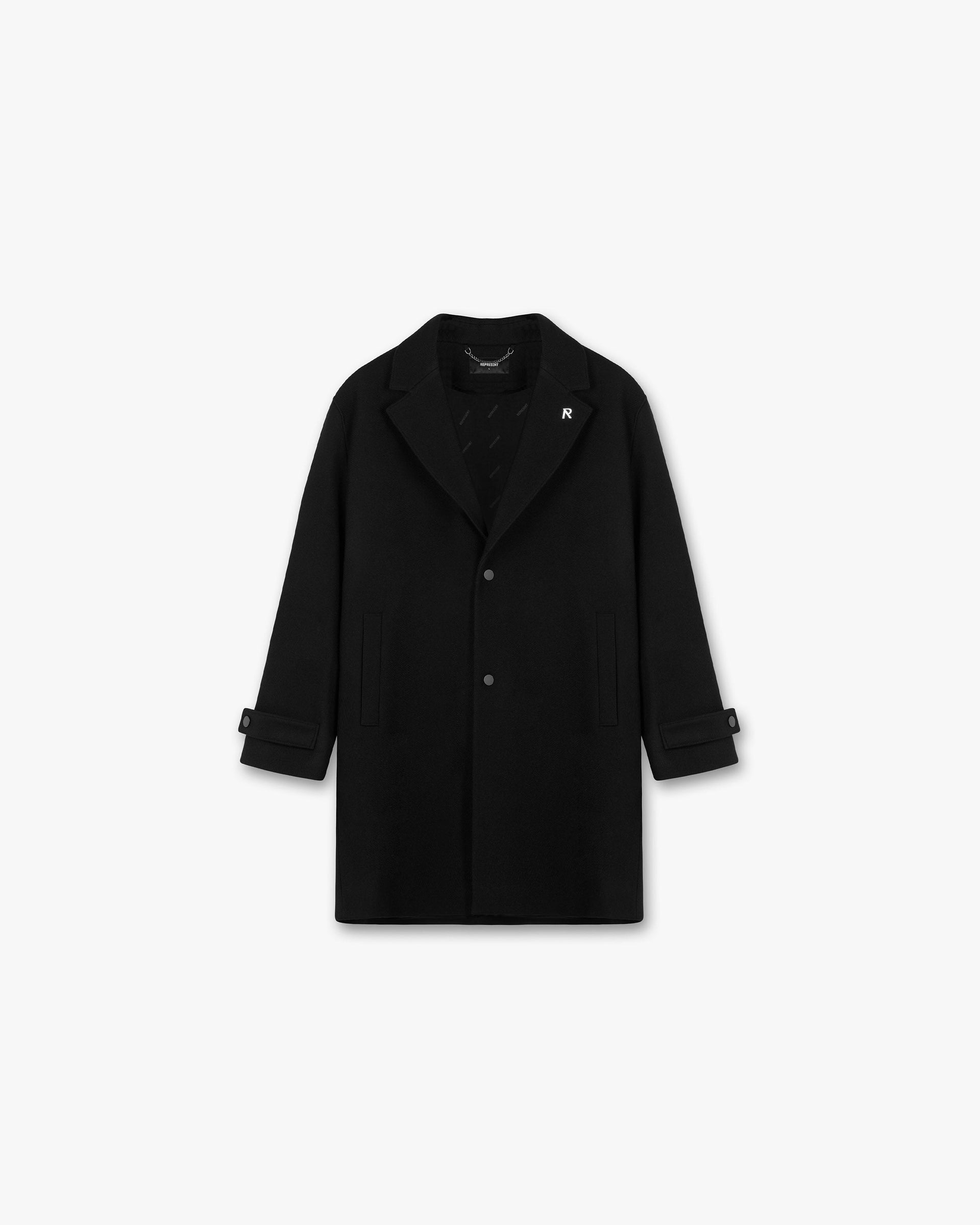 Overcoat | Black Outerwear PRE-SS23 | Represent Clo